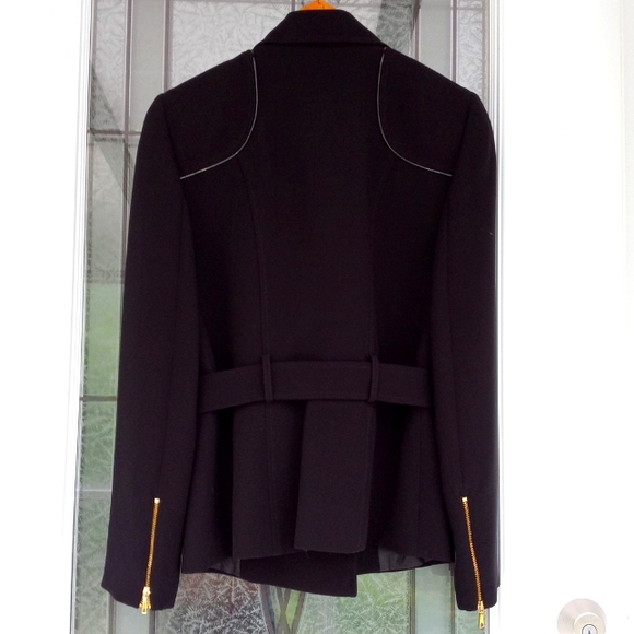 Tahari ASL Arthur S. Levine FullyLined Belt GoldZipper Black BlazerJacket Size 6 - Picture 6 of 11